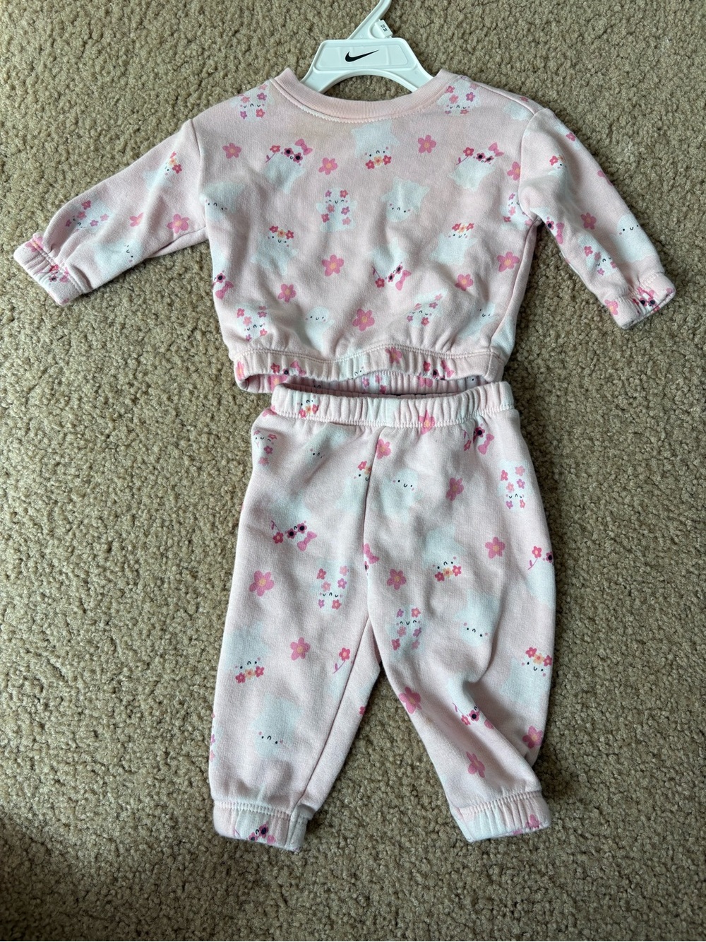 Old Navy Pink Floral Cloud Print Kids Jogger Set